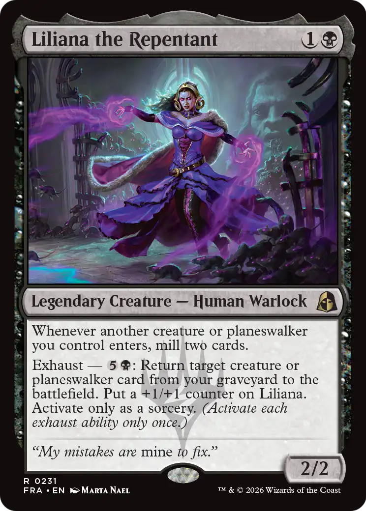 Liliana the Repentant [Reality Fracture] | Exor Games Bridgewater