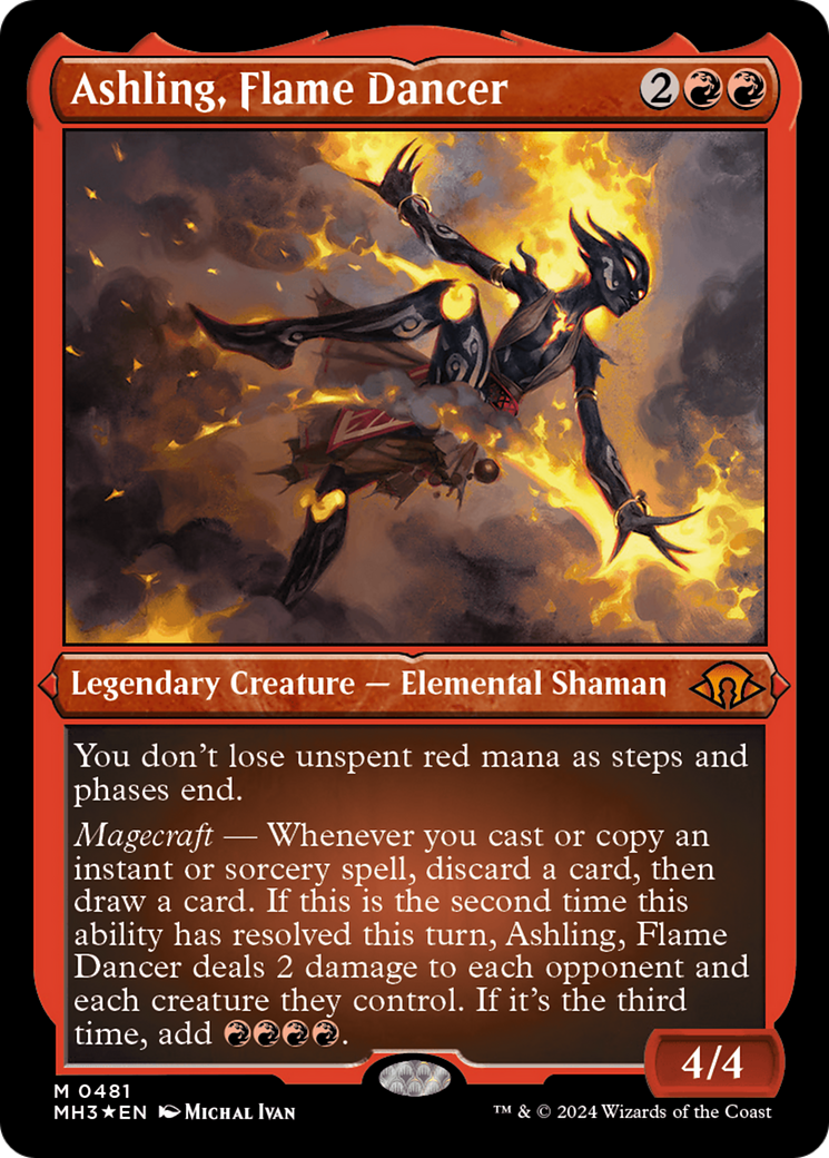 Ashling, Flame Dancer (Foil Etched) [Modern Horizons 3] | Exor Games Bridgewater