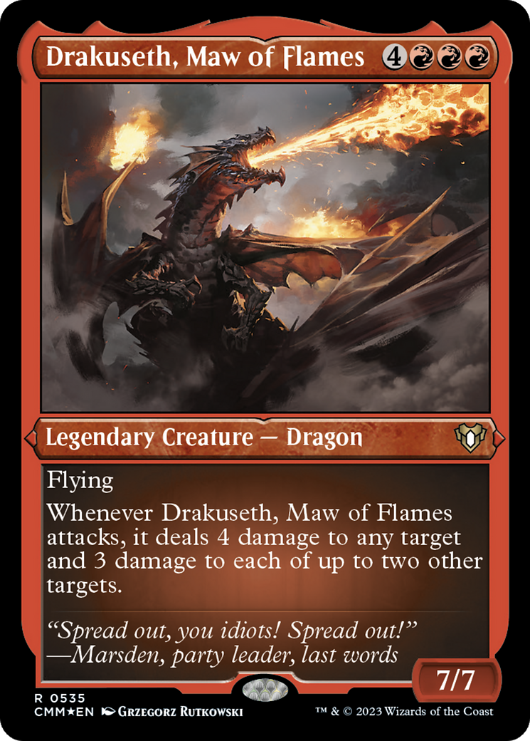 Drakuseth, Maw of Flames (Foil Etched) [Commander Masters] | Exor Games Bridgewater