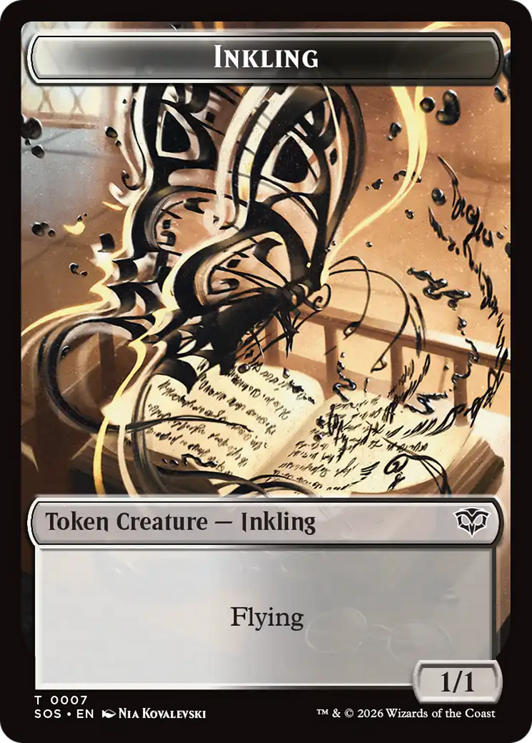 Inkling (0007) // Spirit (0011) Double-Sided Token [Secrets of Strixhaven Tokens] | Exor Games Bridgewater