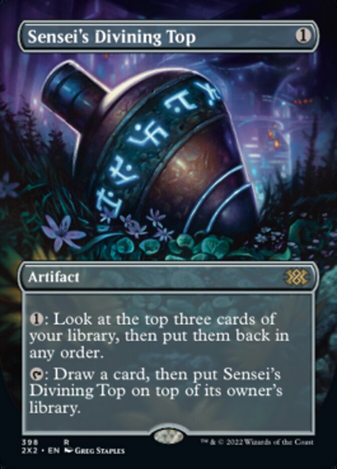 Sensei's Divining Top (Borderless Alternate Art) [Double Masters 2022] | Exor Games Bridgewater