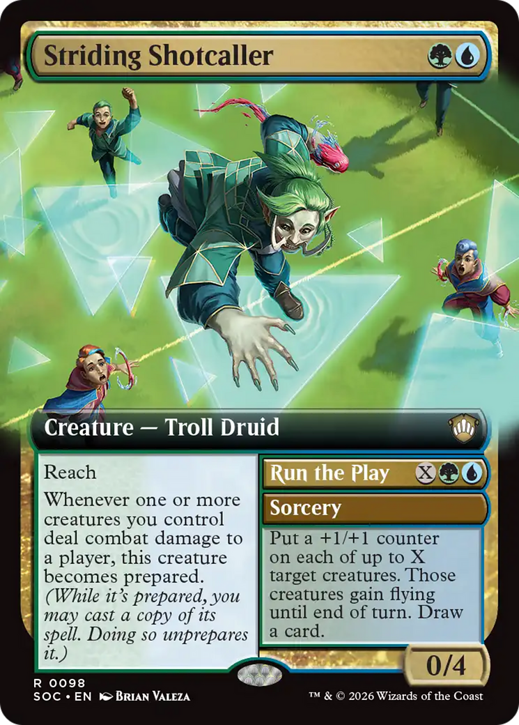 Striding Shotcaller (Extended Art) [Secrets of Strixhaven Commander] | Exor Games Bridgewater