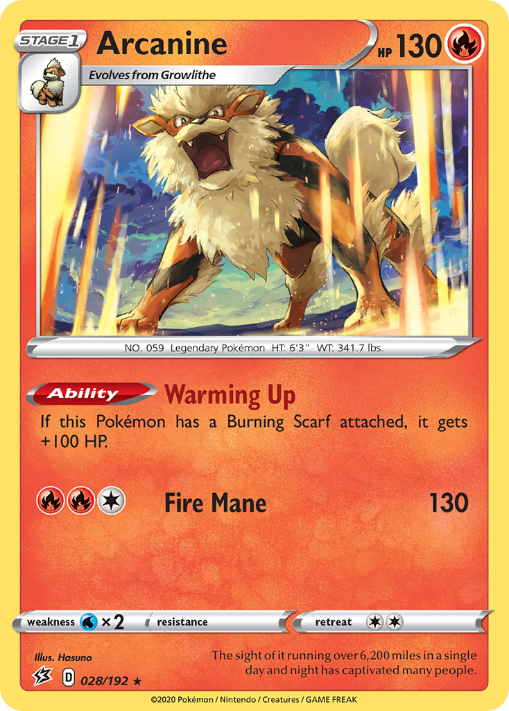 Arcanine (028/192) [Sword & Shield: Rebel Clash] | Exor Games Bridgewater