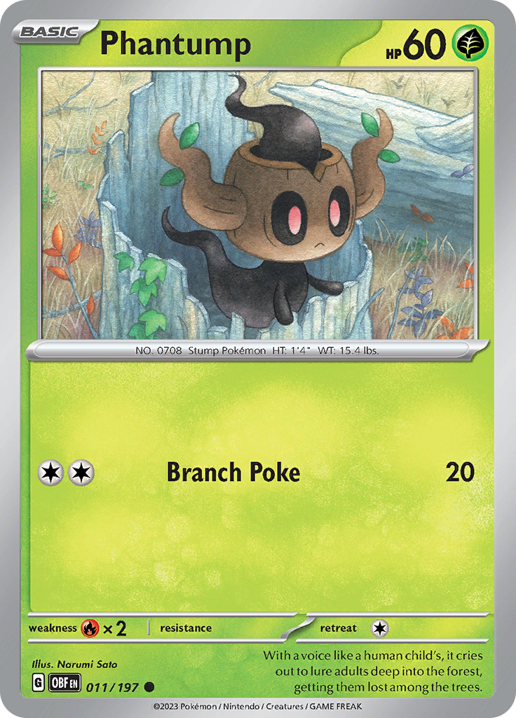 Phantump (011/197) [Scarlet & Violet: Obsidian Flames] | Exor Games Bridgewater