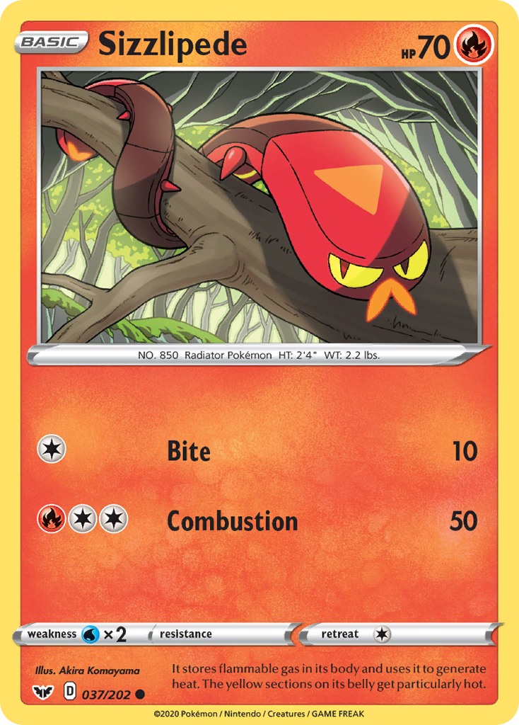 Sizzlipede (037/202) [Sword & Shield: Base Set] | Exor Games Bridgewater