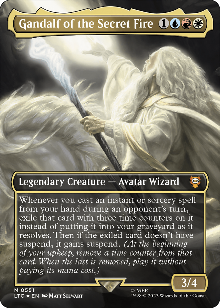 Gandalf of the Secret Fire (Borderless) (Surge Foil) [The Lord of the Rings: Tales of Middle-Earth Commander] | Exor Games Bridgewater