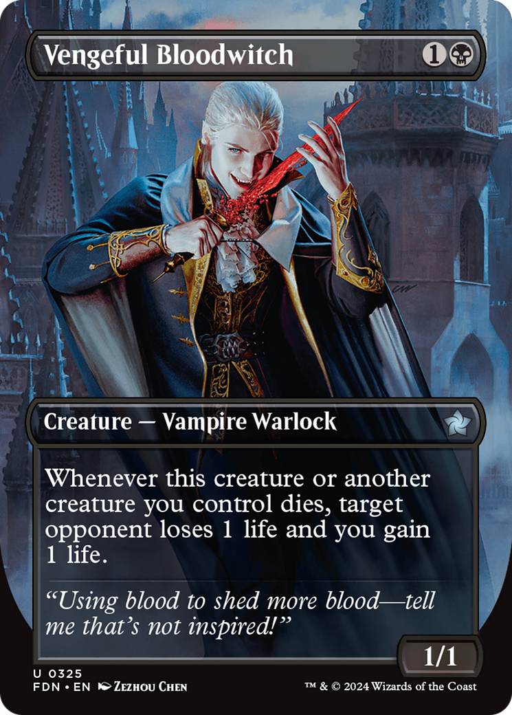 Vengeful Bloodwitch (Borderless) [Foundations] | Exor Games Bridgewater