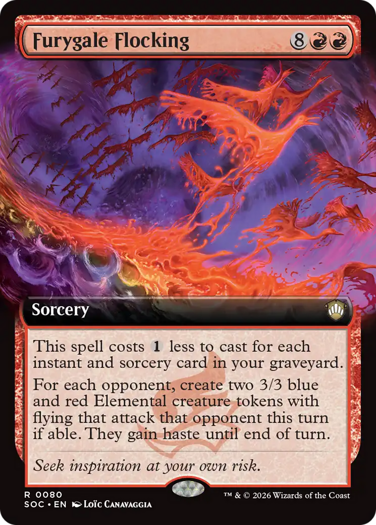 Furygale Flocking (Extended Art) [Secrets of Strixhaven Commander] | Exor Games Bridgewater