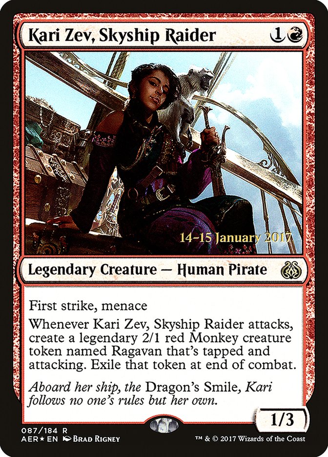 Kari Zev, Skyship Raider [Aether Revolt Prerelease Promos] | Exor Games Bridgewater