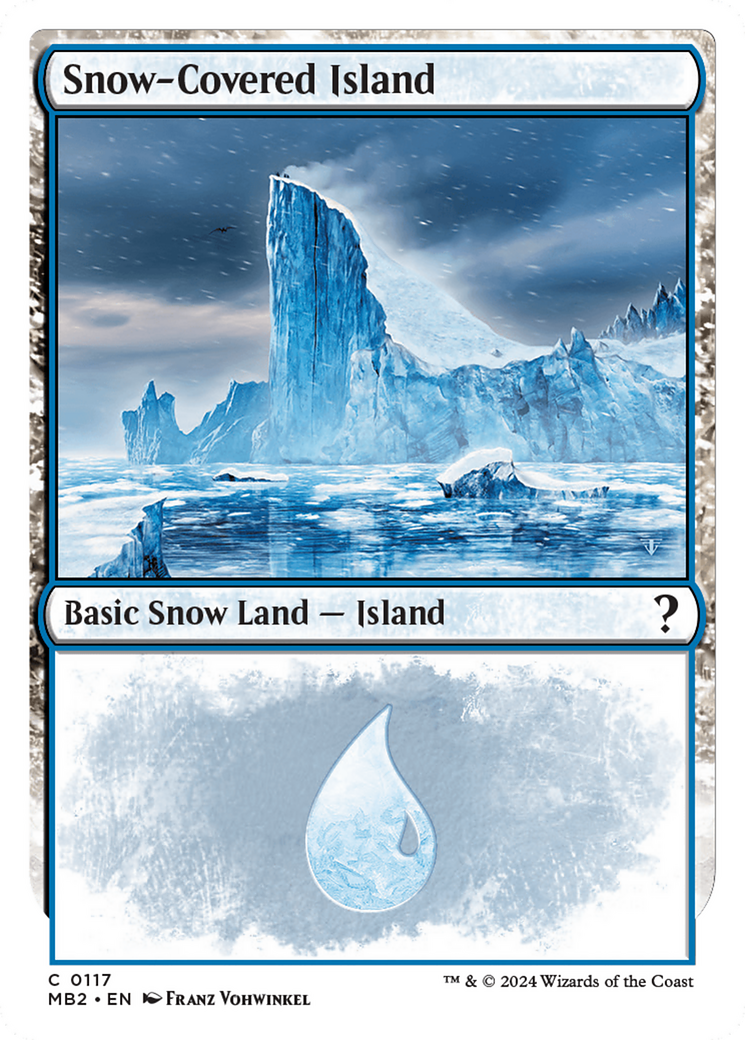 Snow-Covered Island (White Border) [Mystery Booster 2] | Exor Games Bridgewater