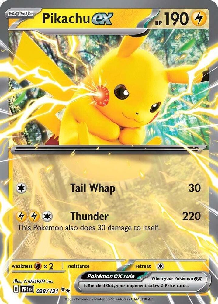 Pikachu ex (028/131) [Scarlet & Violet: Prismatic Evolutions] | Exor Games Bridgewater