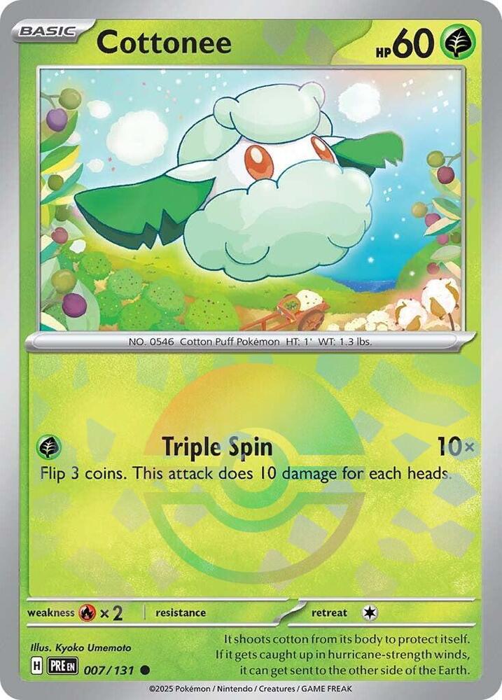 Cottonee (007/131) (Poke Ball Pattern) [Scarlet & Violet: Prismatic Evolutions] | Exor Games Bridgewater