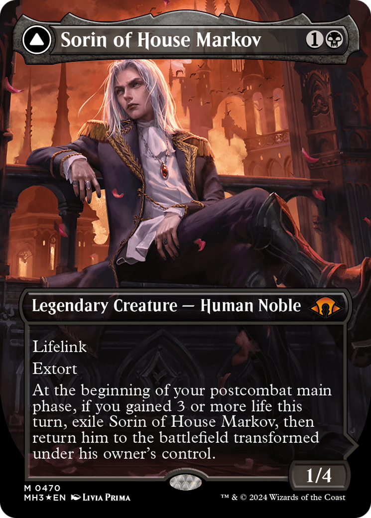 Sorin of House Markov // Sorin, Ravenous Neonate (Borderless) (Textured Foil) [Modern Horizons 3] | Exor Games Bridgewater