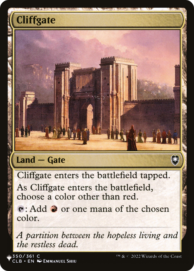Cliffgate [The List] | Exor Games Bridgewater