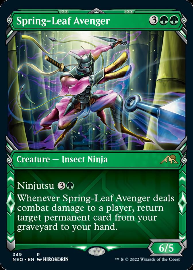 Spring-Leaf Avenger (Showcase Ninja) [Kamigawa: Neon Dynasty] | Exor Games Bridgewater