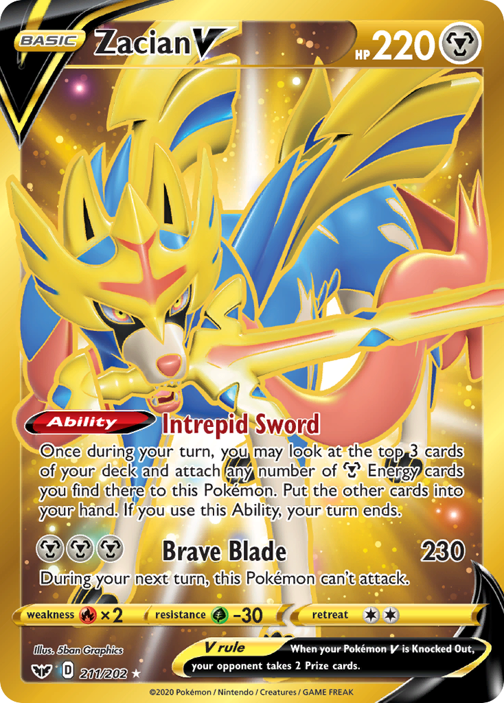 Zacian V (211/202) [Sword & Shield: Base Set] | Exor Games Bridgewater