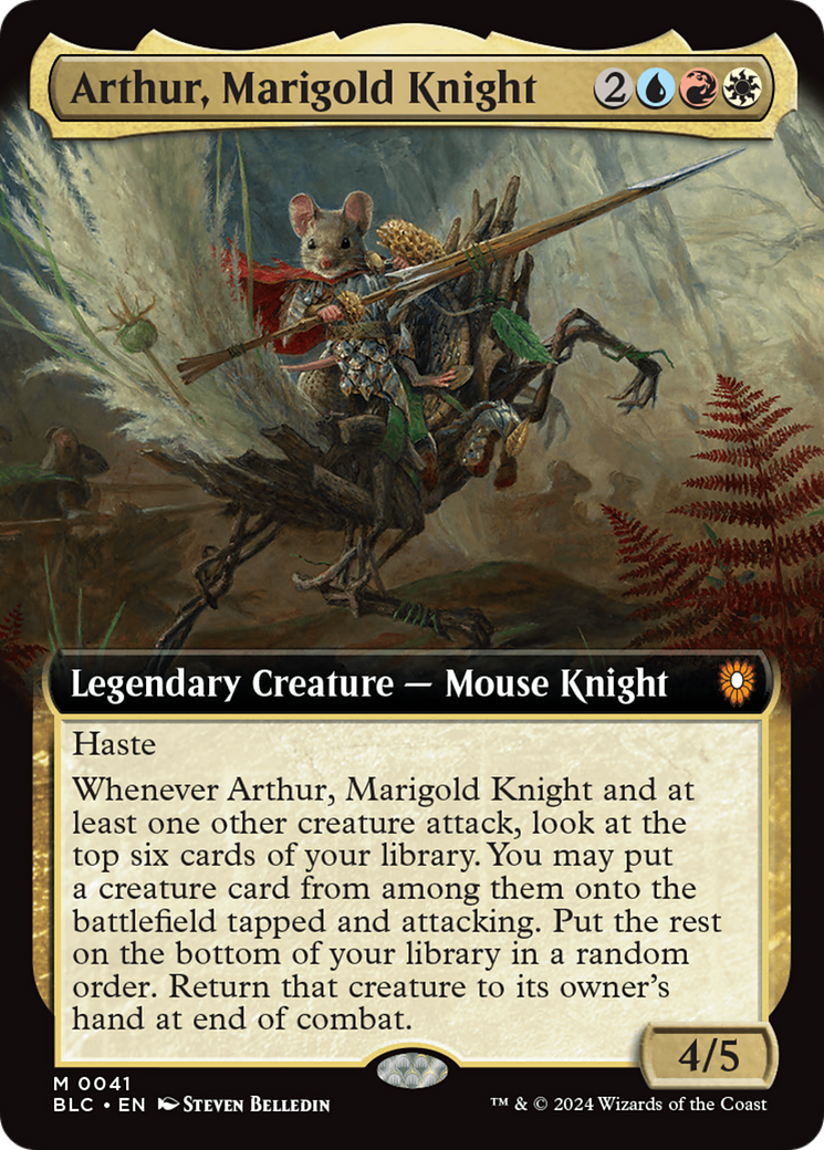 Arthur, Marigold Knight (Extended Art) [Bloomburrow Commander] | Exor Games Bridgewater