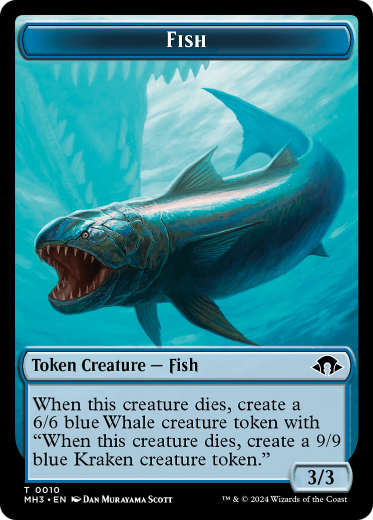 Eldrazi Spawn // Fish Double-Sided Token [Modern Horizons 3 Tokens] | Exor Games Bridgewater