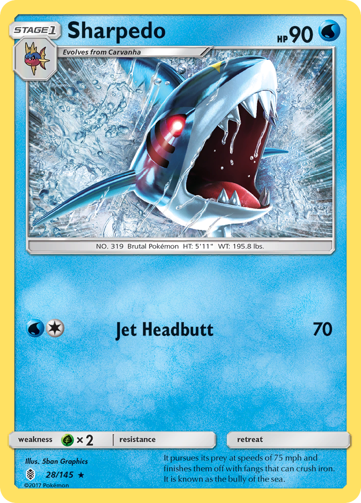 Sharpedo (28/145) [Sun & Moon: Guardians Rising] | Exor Games Bridgewater