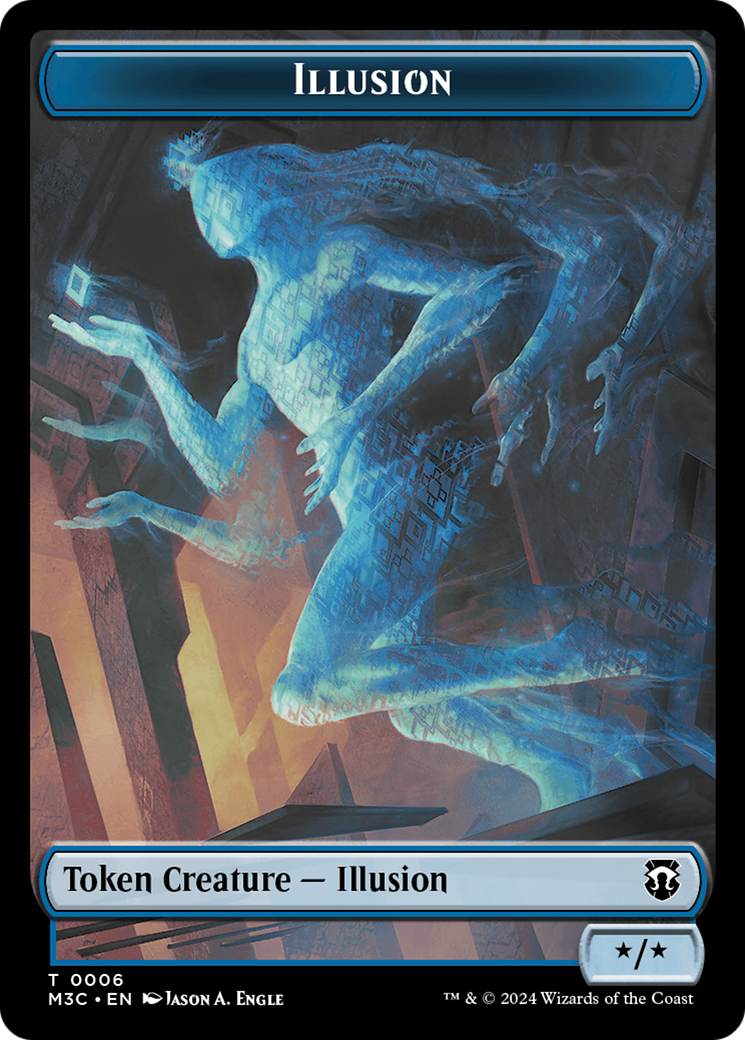 Illusion (Ripple Foil) // Servo Double-Sided Token [Modern Horizons 3 Commander Tokens] | Exor Games Bridgewater