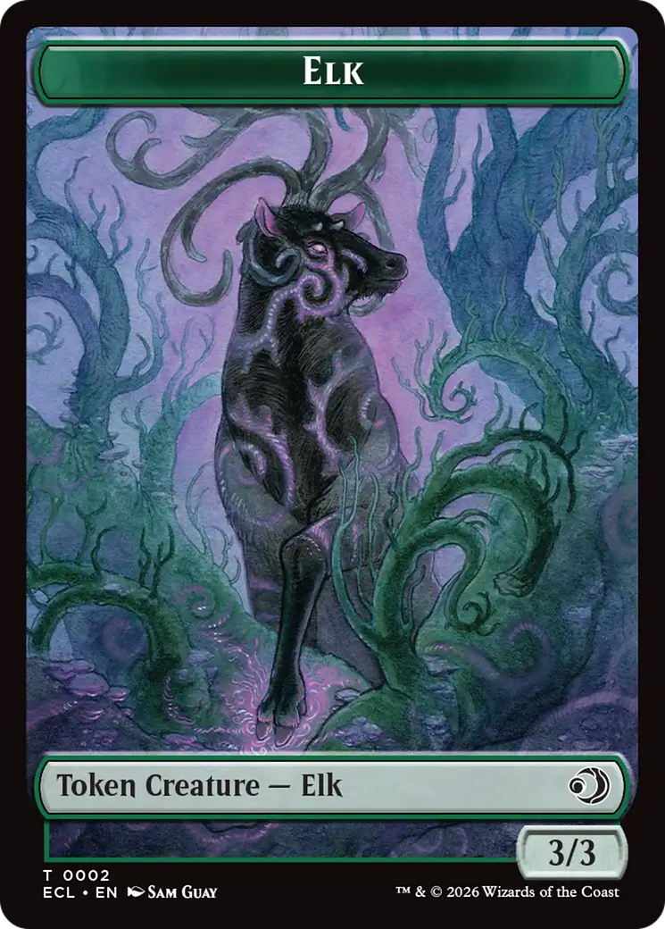 Elk // Emblem - Oko, Shadowmoor Scion Double-Sided Token [Lorwyn Eclipsed Tokens] | Exor Games Bridgewater