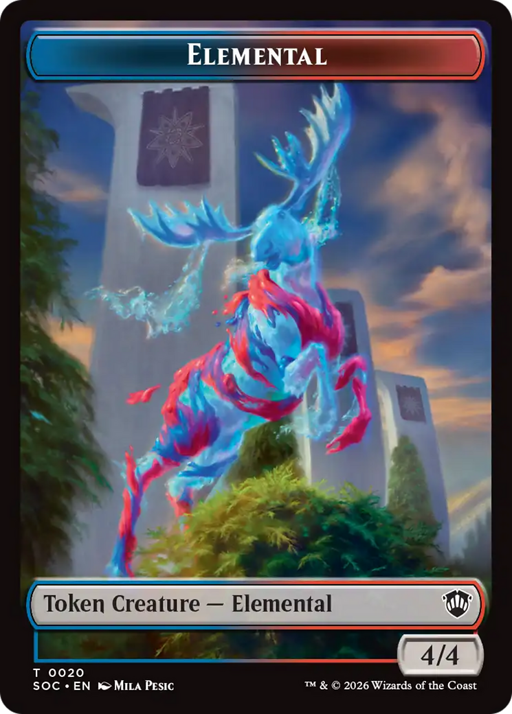 Elemental (0020) // Treasure Double-Sided Token [Secrets of Strixhaven Commander Tokens] | Exor Games Bridgewater