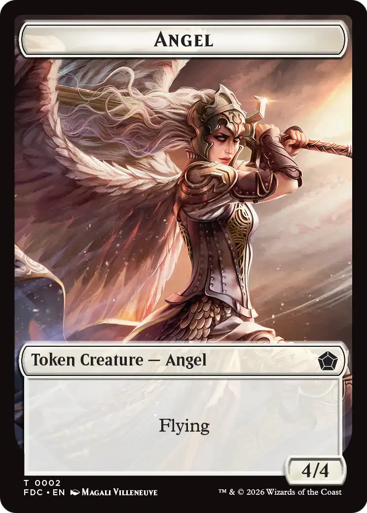 Angel (0002) // Clue Double-Sided Token [Foundations Commander Tokens] | Exor Games Bridgewater