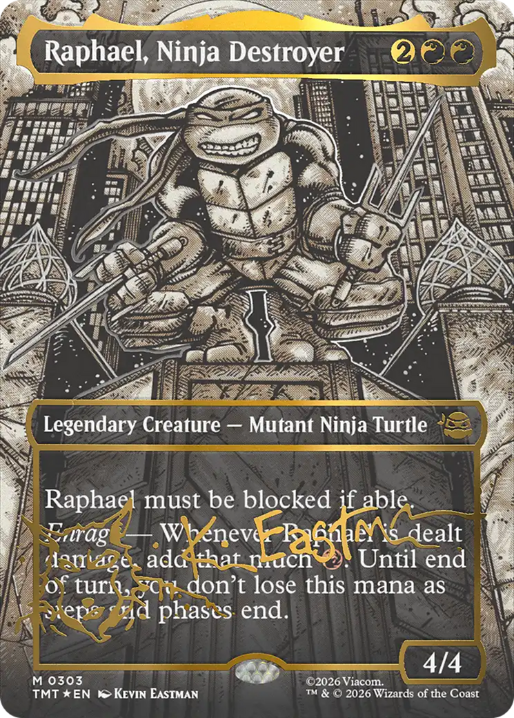 Raphael, Ninja Destroyer (Borderless) (Gold-Stamped Signature) [Teenage Mutant Ninja Turtles] | Exor Games Bridgewater