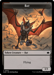 Bat // Warren Warleader Double-Sided Token [Bloomburrow Tokens] | Exor Games Bridgewater