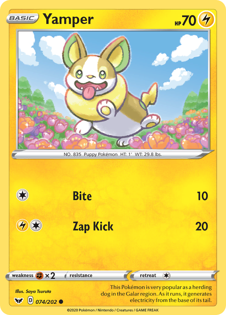 Yamper (074/202) [Sword & Shield: Base Set] | Exor Games Bridgewater