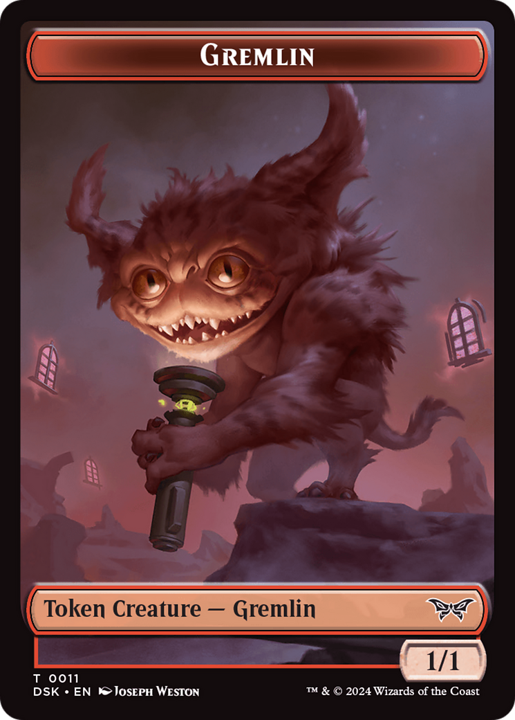 Glimmer // Gremlin Double-Sided Token [Duskmourn: House of Horror Tokens] | Exor Games Bridgewater