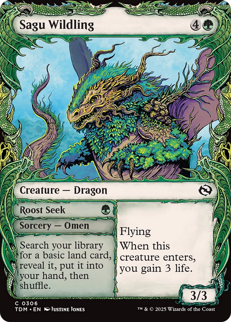 Sagu Wildling (Showcase) [Tarkir: Dragonstorm] | Exor Games Bridgewater