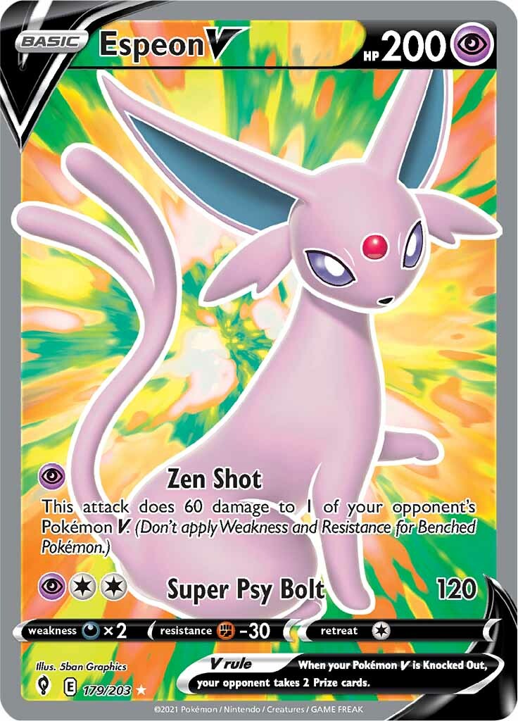 Espeon V (179/203) [Sword & Shield: Evolving Skies] | Exor Games Bridgewater