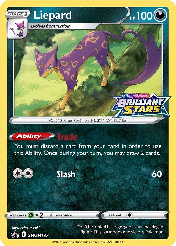 Liepard (SWSH187) (Prerelease Promo) [Sword & Shield: Black Star Promos] | Exor Games Bridgewater