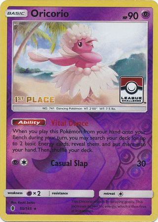 Oricorio (55/145) (League Promo 1st Place) [Sun & Moon: Guardians Rising] | Exor Games Bridgewater