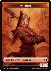 Dragon (0011) // Warrior Double-Sided Token [Tarkir: Dragonstorm Tokens] | Exor Games Bridgewater