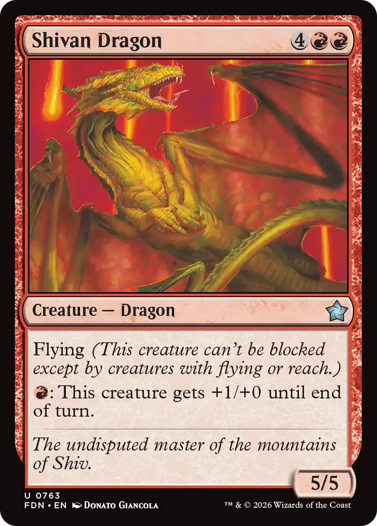 Shivan Dragon (0763) [Foundations] | Exor Games Bridgewater