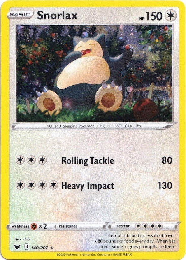 Snorlax (140/202) (Cosmos Holo) [Sword & Shield: Base Set] | Exor Games Bridgewater