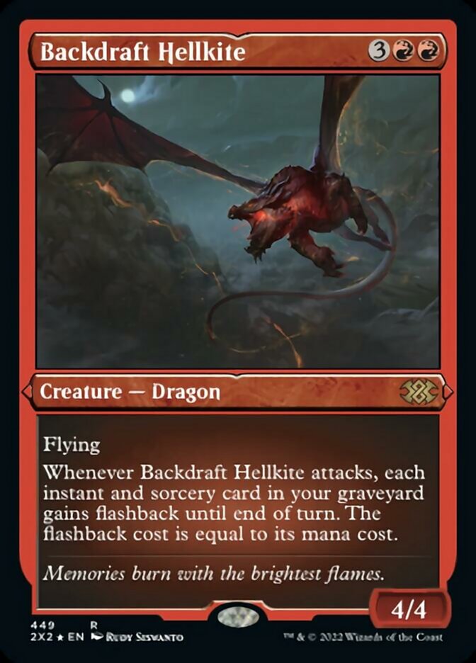 Backdraft Hellkite (Foil Etched) [Double Masters 2022] | Exor Games Bridgewater