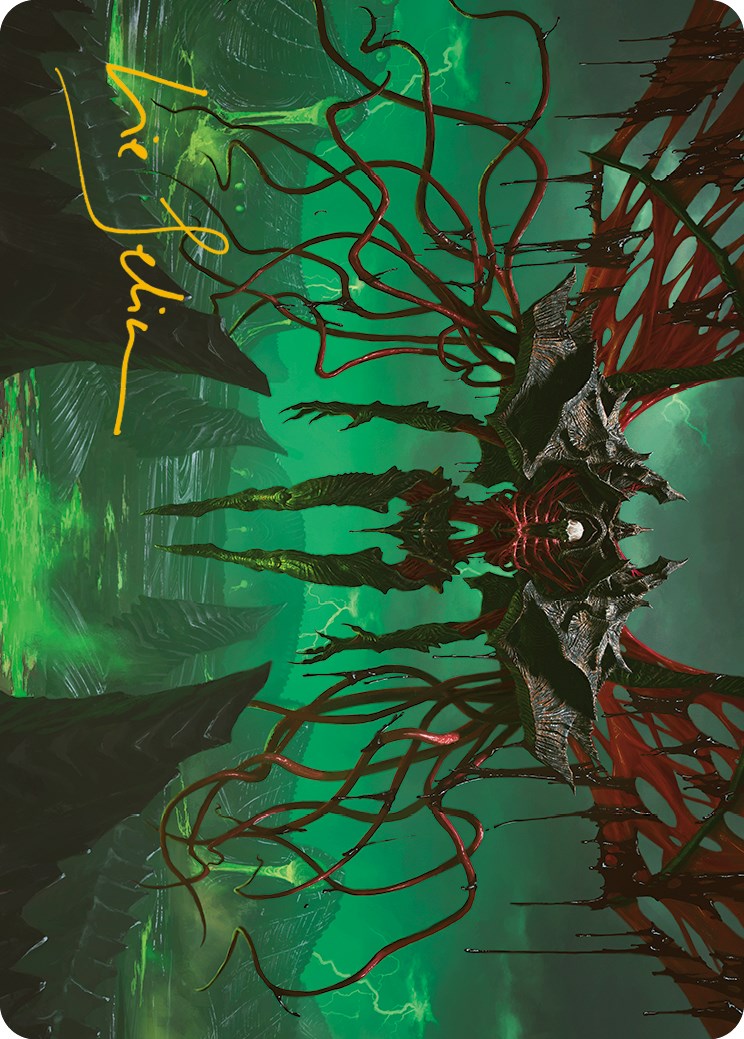 Archfiend of the Dross Art Card (Gold-Stamped Signature) [Phyrexia: All Will Be One Art Series] | Exor Games Bridgewater