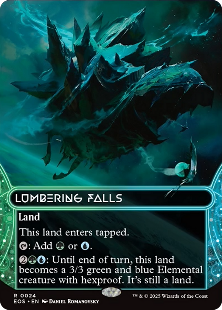 Lumbering Falls (0024) (Borderless) [Edge of Eternities: Stellar Sights] | Exor Games Bridgewater