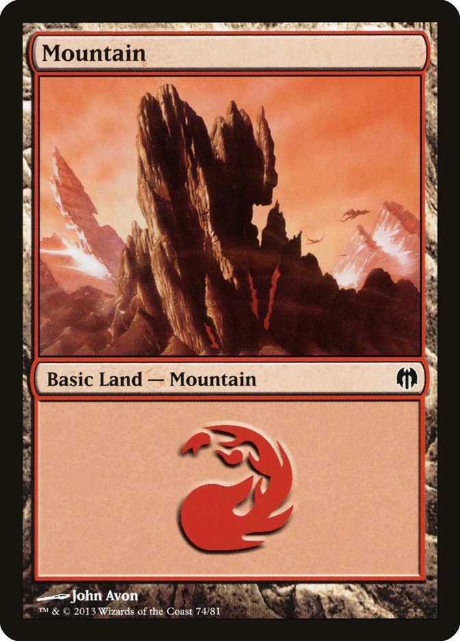 Mountain (74) [Duel Decks: Heroes vs. Monsters] | Exor Games Bridgewater