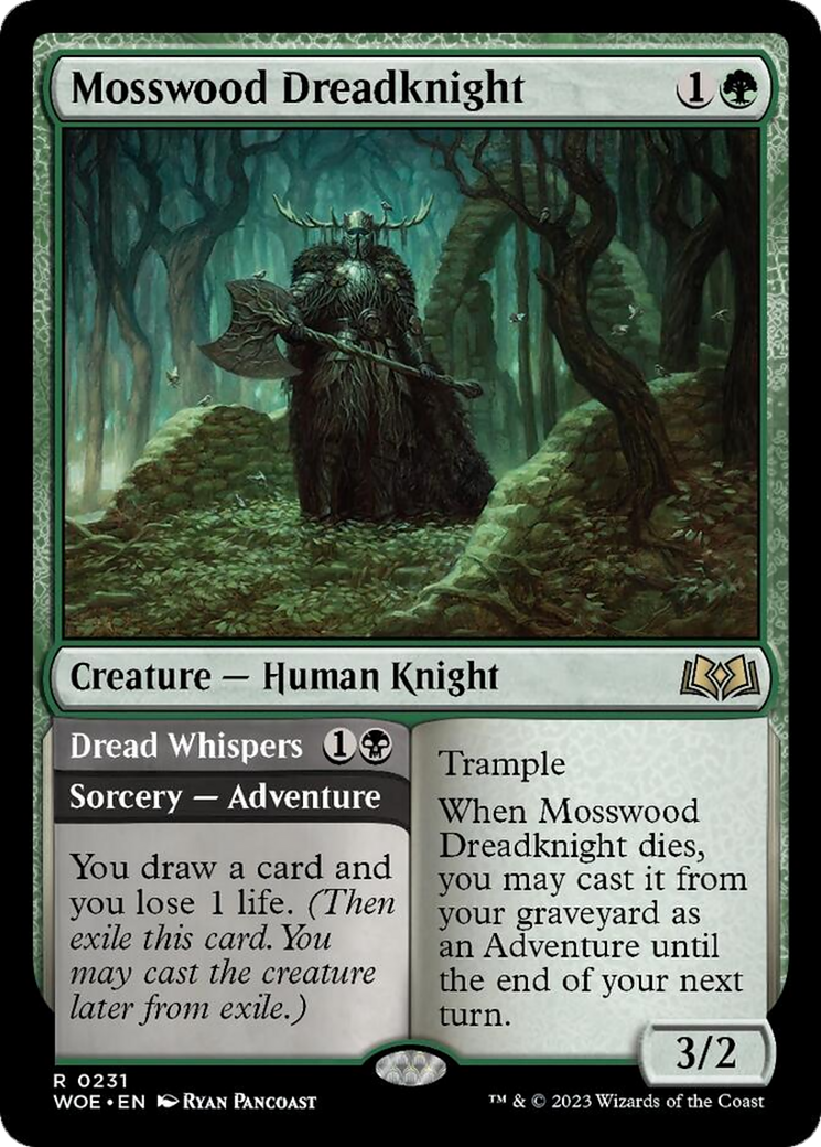 Mosswood Dreadknight // Dread Whispers [Wilds of Eldraine] | Exor Games Bridgewater