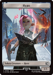 Bird // Hero (0029) Double-Sided Token (Surge Foil) [FINAL FANTASY Commander Tokens] | Exor Games Bridgewater