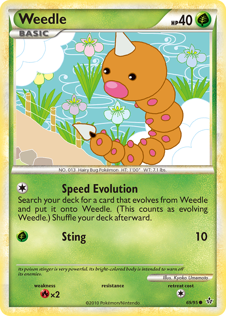 Weedle (69/95) [HeartGold & SoulSilver: Unleashed] | Exor Games Bridgewater