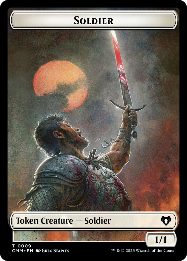 Soldier // Elephant Double-Sided Token [Commander Masters Tokens] | Exor Games Bridgewater