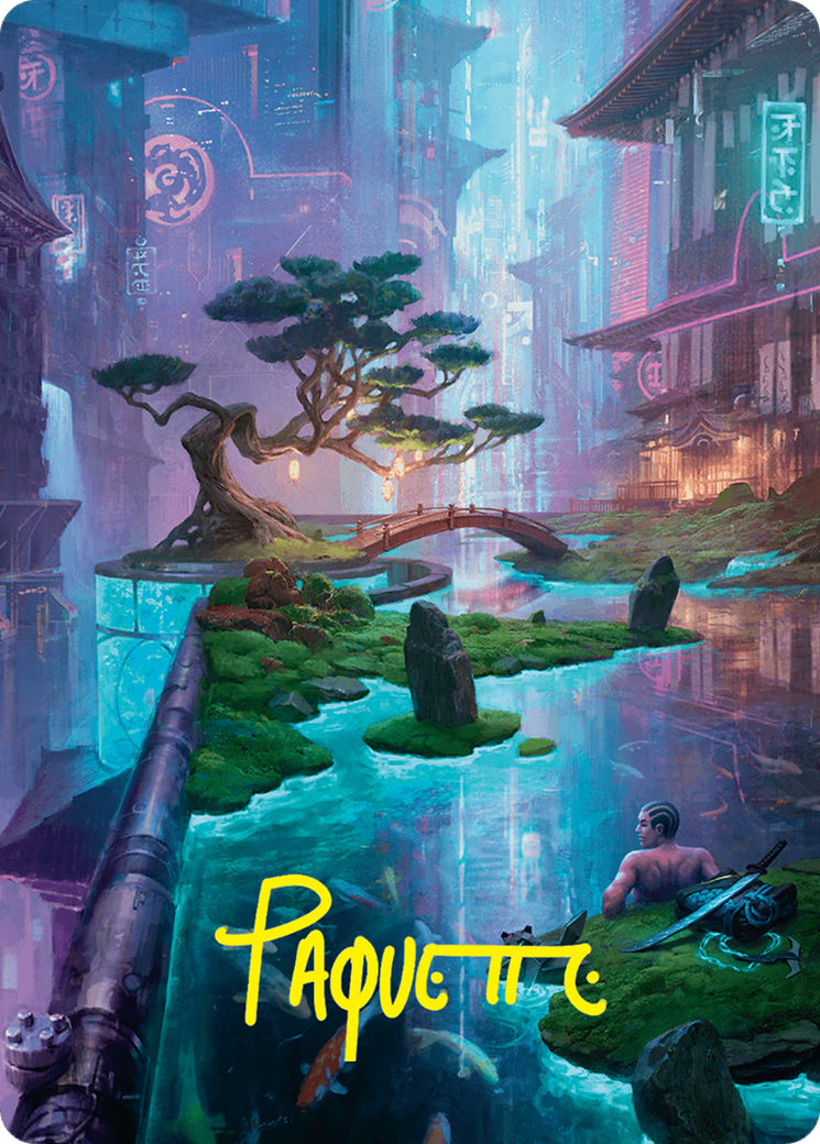 Island Art Card (22/54) (Gold-Stamped Signature) [Foundations Art Series] | Exor Games Bridgewater