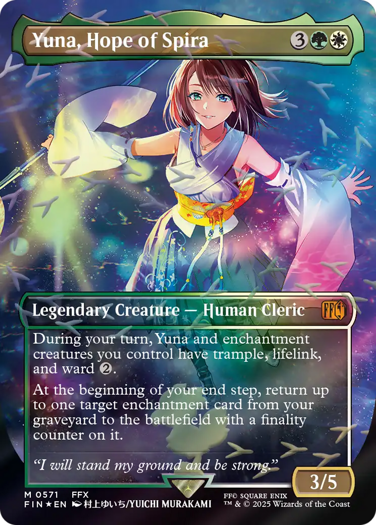 Yuna, Hope of Spira (Borderless) (Chocobo Track Foil) [FINAL FANTASY] | Exor Games Bridgewater