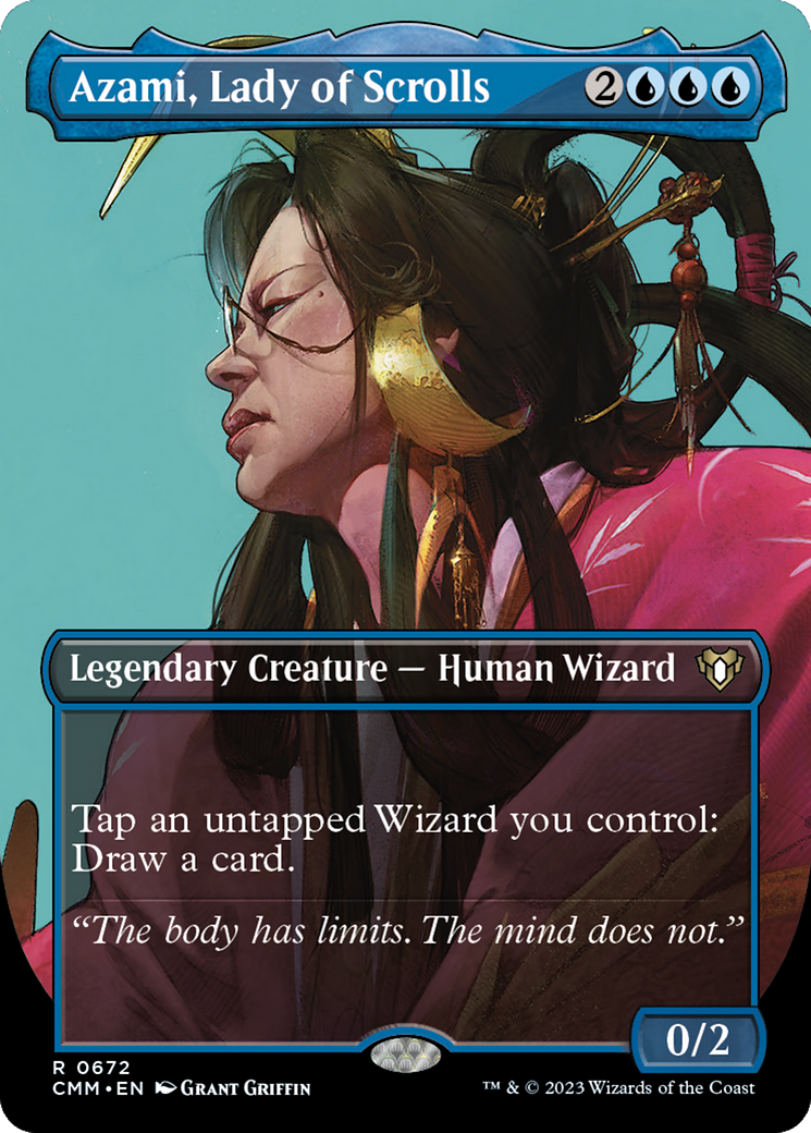 Azami, Lady of Scrolls (Borderless Profile) [Commander Masters] | Exor Games Bridgewater