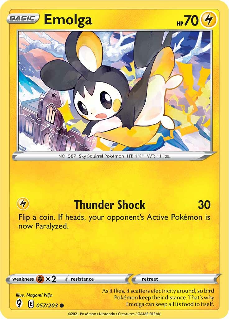 Emolga (057/203) [Sword & Shield: Evolving Skies] | Exor Games Bridgewater